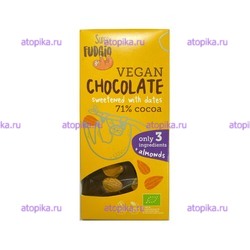 Шоколад 71% с цельным миндалем и финиками, Super Fudgio 80г,  - интернет-магазин диетических продуктов, товаров для аллергиков и астматиков