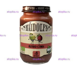 Пюре фруктовое "Яблоко-слива" для детского питания Rudolfs 190г - интернет-магазин диетических продуктов, товаров для аллергиков и астматиков