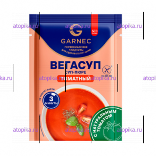 Суп-пюре "Вегасуп" томатный б/п, ТМ Гарнец, 20г - интернет-магазин диетических продуктов, товаров для аллергиков и астматиков