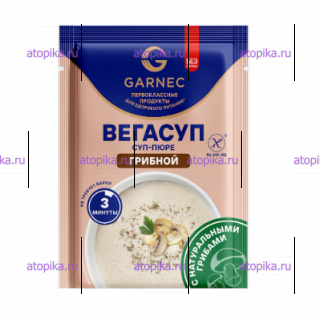 Суп-пюре "Вегасуп" грибной б/п, ТМ Гарнец, 20г - интернет-магазин диетических продуктов, товаров для аллергиков и астматиков
